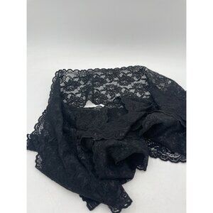 Black Floral Elastic Lace Trim 4 Yds